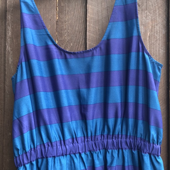 NWT LOFT Two Toned Blue/Purple Striped Dress - Picture 3 of 8